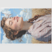 Red Plaid Prairie Girl | vreugdevolle decoupatie Tissuepapier (Voorkant)