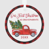 Red Plaid Premier Noël en Grand-parents Camion (dos)