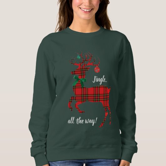 Red Plaid Reindeer (Jingle helemaal!) Trui (Voorkant)