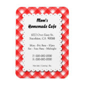 Red Plaid Restaurant Zakelijke Magneet (Verticaal)