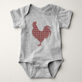 Red Plaid Rooster Romper (Voorkant)