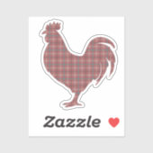 Red Plaid Rooster Sticker (Vel)