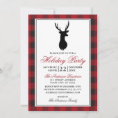 Red Plaid Rustieke Vakantie Party Kaart (Voorkant)