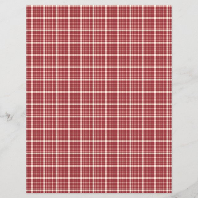 Red Plaid Scrapbook Papier (Voorkant)