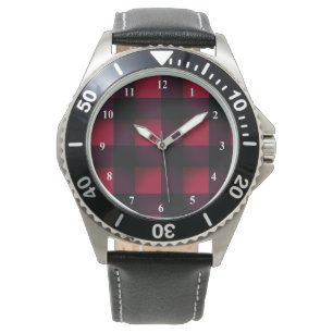 Red Plaid Tartan Watch Horloge