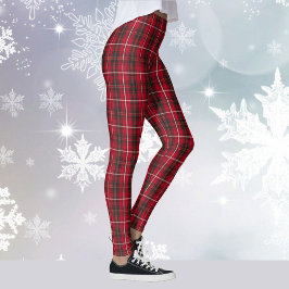 Red Plaid Tartan Yoga Kerstvakantie Hardlopen Leggings