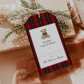 Red Plaid Teddy Bear Christmas Cadeaulabel