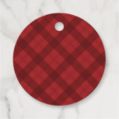 Red Plaid Vrolijk Kerstcadeau Bedankjes Labels (Achterkant)