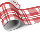 Red Plaid Vrolijk Kerstfeest | suikerriet Cadeaupapier (Rol Hoek)