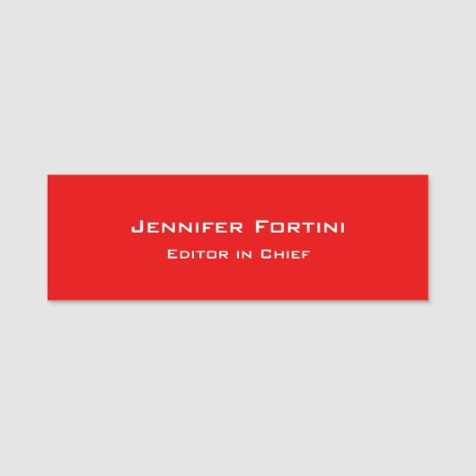 Red Plain Elegant Modern minimalist Naamplaatje (Voorkant)