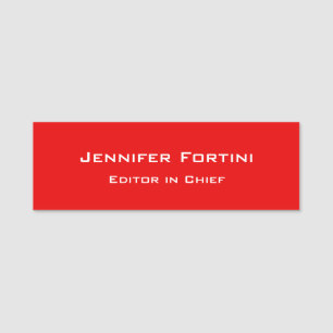 Red Plain Elegant Modern minimalist Naamplaatje