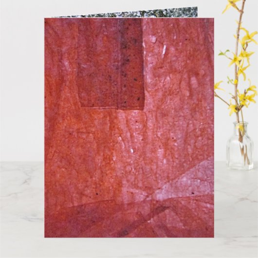 Red plain textured Folded Greeting Card,Ordinary Kaart (Gele Bloem)