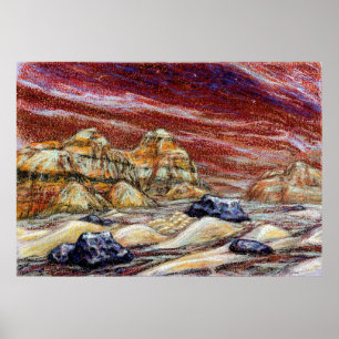 Red Planet Art afdrukken Poster