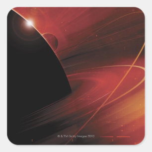 Red Planet Digital Design Vierkante Sticker