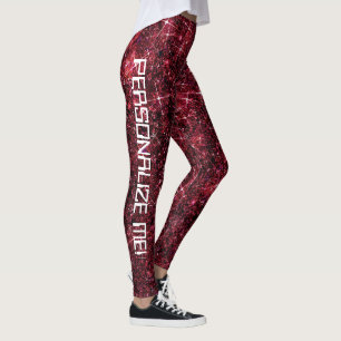 Red Planet Galaxy Glitter CUSTOM-TEKST Mars Leggings