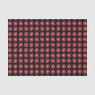Red Plasticine Flower Pattern Tissuepapier