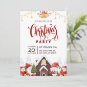Red Playful Christmas Party Flyer Invitation (Debout devant)