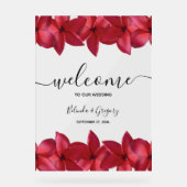 Red Plumeria Frangipani Affiche de bienvenue Maria (Recto)