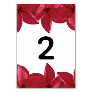 Red Plumeria Frangipani Wedding Kaart