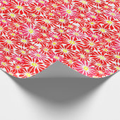 Red Poinsettia Allover Holiday Floral Pattern Wrap Cadeaupapier (Hoek)