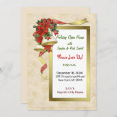 Red Poinsettia Bells Kaart (Voorkant / Achterkant)