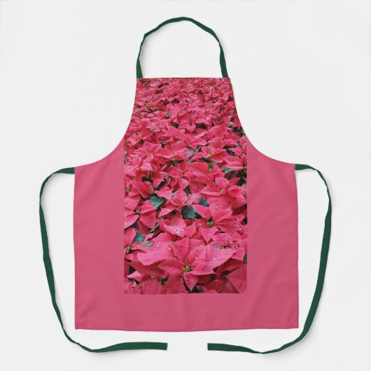 Red Poinsettia Botanische kerstfeestdag Schort (Voorkant)