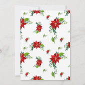 Red Poinsettia Bridal Tea Kaart (Achterkant)