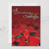 Red Poinsettia Christmas Celebration Invitation (Devant)