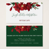 Red Poinsettia Christmas Holiday Shopper Business (Devant & derrière)