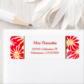 Red Poinsettia Editable Return Address Label (Insitu)