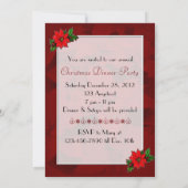 Red Poinsettia Fête Invitation (Dos)