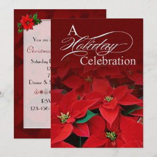 Red Poinsettia Fête Invitation