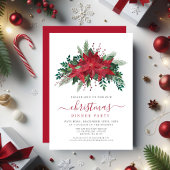 Red Poinsettia Floral kerstfeest Kaart