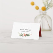 Red Poinsettia Floral Wedding Table Escort (Achterkant)