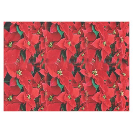 Red Poinsettia Holiday Tafelkleed (Voorkant (Horizontaal))