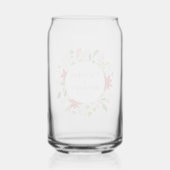 Red Poinsettia Holiday Wedding gepersonaliseerd Blikvorm Glas (Achterkant)