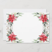 Red Poinsettia Holly Kerstfeestdag Kaart (Achterkant)