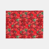 Red Poinsettia kerst Fleece Deken (Voorkant (Horizontaal))