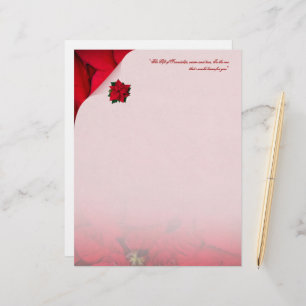 Red Poinsettia kerstationery