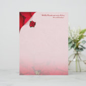 Red Poinsettia kerstationery (Staand voorkant)