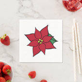 Red Poinsettia kerstfeest Napkins Servet (Insitu)