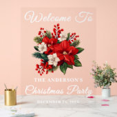 Red Poinsettia Noël Fête Bienvenue (Mariage)