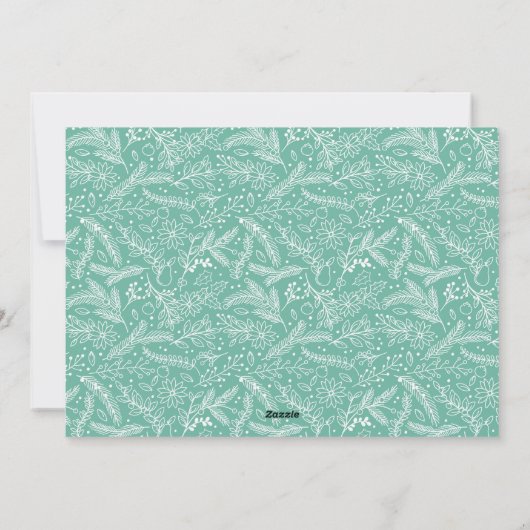 Red Poinsettia Pine Bough Fun Script OH What Fun Feestdagenkaart (Achterkant)