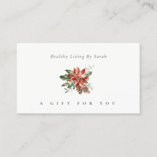 Red Poinsettia Pine Cone Festive Cft Certificate Visitekaartje