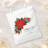 Red Poinsettia Pine Greenery Kerstmis Bedankzakje (Geknipt)