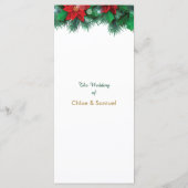 Red Poinsettia Programme de mariage frontalier (Dos)