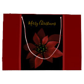 Red Poinsettia Red Large Gift Bag Groot Cadeauzakje (Achterkant)