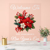 Red Poinsettia Soirée du Nouvel An Bienvenue (Mariage)