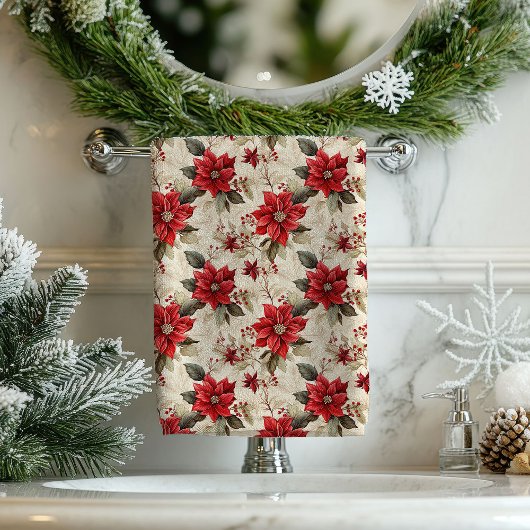 Red Poinsettia Tablecloth Classic Holiday Decor