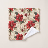 Red Poinsettia Tablecloth Classic Holiday Decor (Gant de toilette)